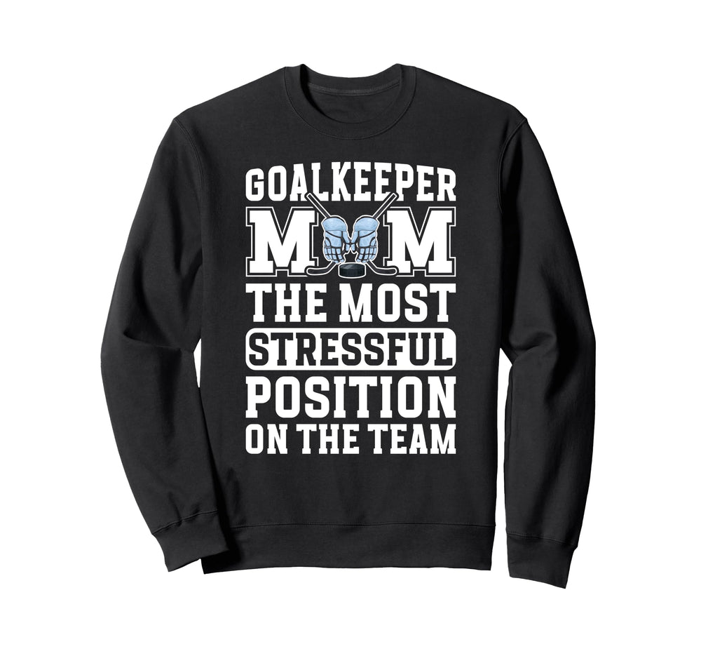 Funny Hockey Goalkeeper Mom Sweatshirt - Minimalist Print for Adults