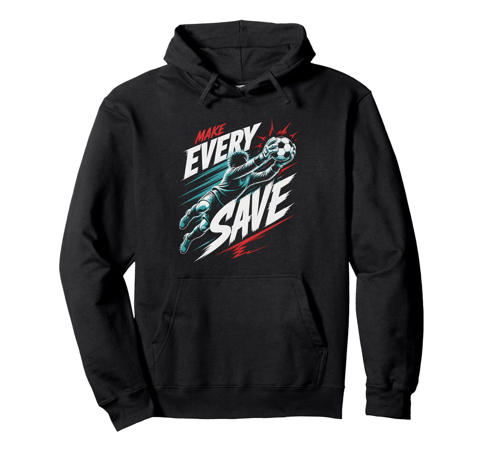 Goalkeeper Diving Save Action Soccer Hoodie - Novelty Apparel Unisex
