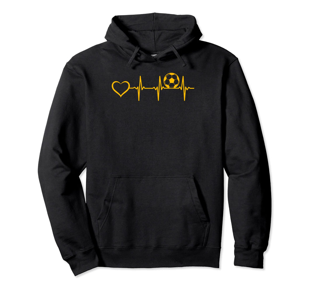 Soccer Heartbeat Heart Soccer Ball Hoodie - Novelty Apparel Men Women