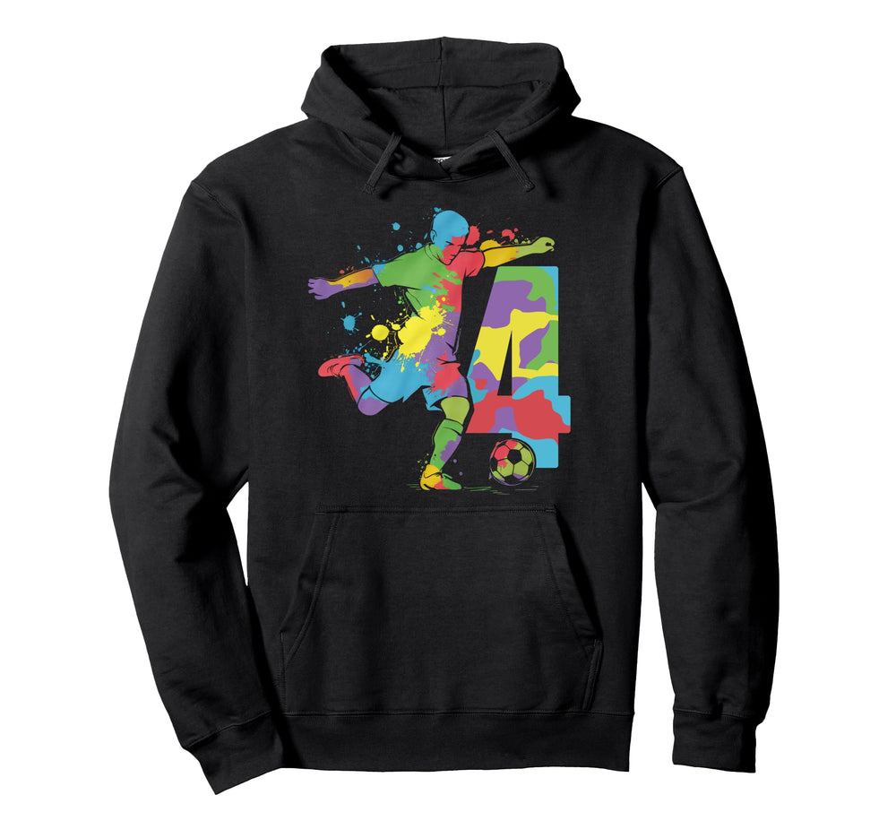4 Soccer Birthday Gift Soccer Fan Hoodie - Trendy Graphic for Adults