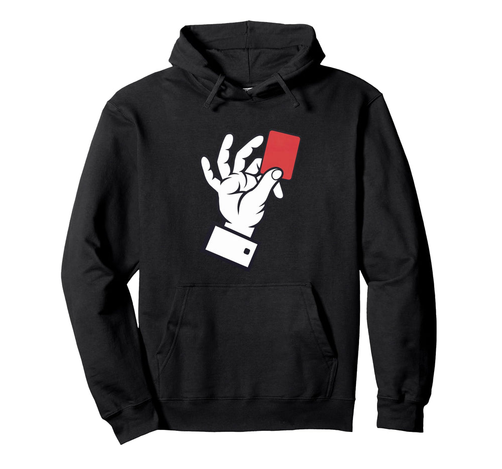 Red Card Referee Football Coach Sports Hoodie - Trendy Graphic for Adults