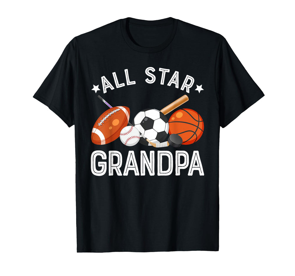 All Star Grandpa Birthday Basketball T-Shirt - Minimalist Print for Adults