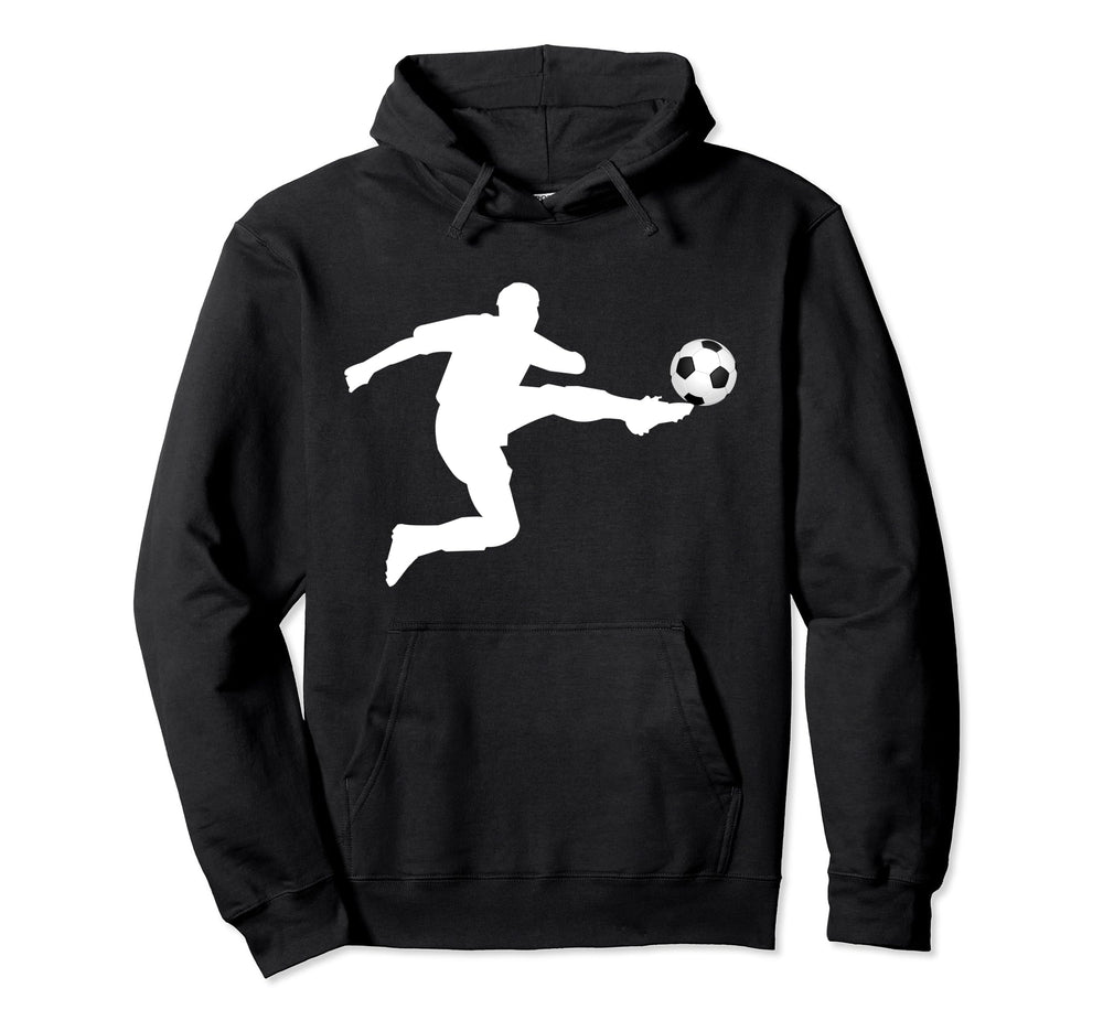 Soccer Striker Silhouette Hoodie - Fun Novelty Design for Adults