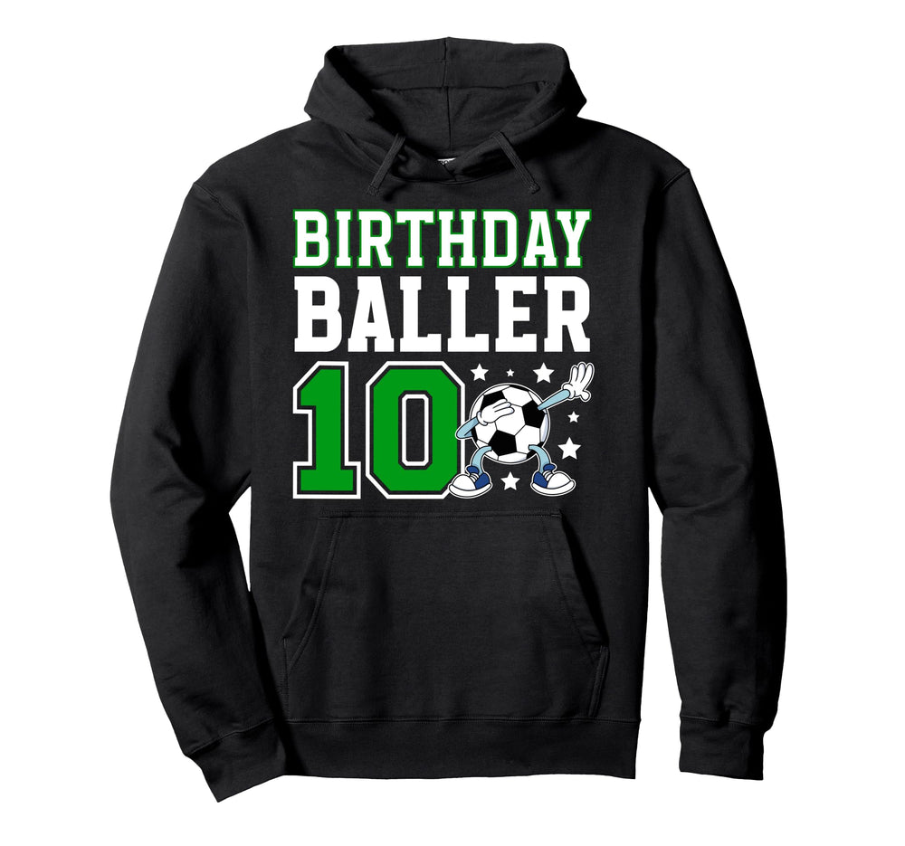 10Th Soccer Birthday Party Ten Year Hoodie - Aesthetic Graphic for Adults