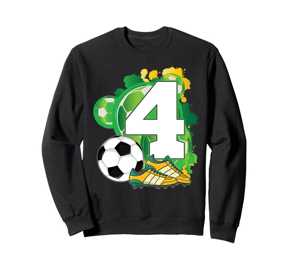 4Th Birthday Soccer Theme Party 4 Sweatshirt - Custom Art Print Men Women