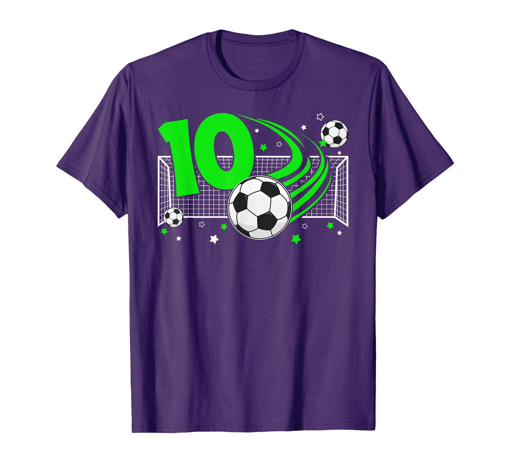 10Th Birthday Soccer 10 Year Old T-Shirt - Fun Novelty Design Unisex