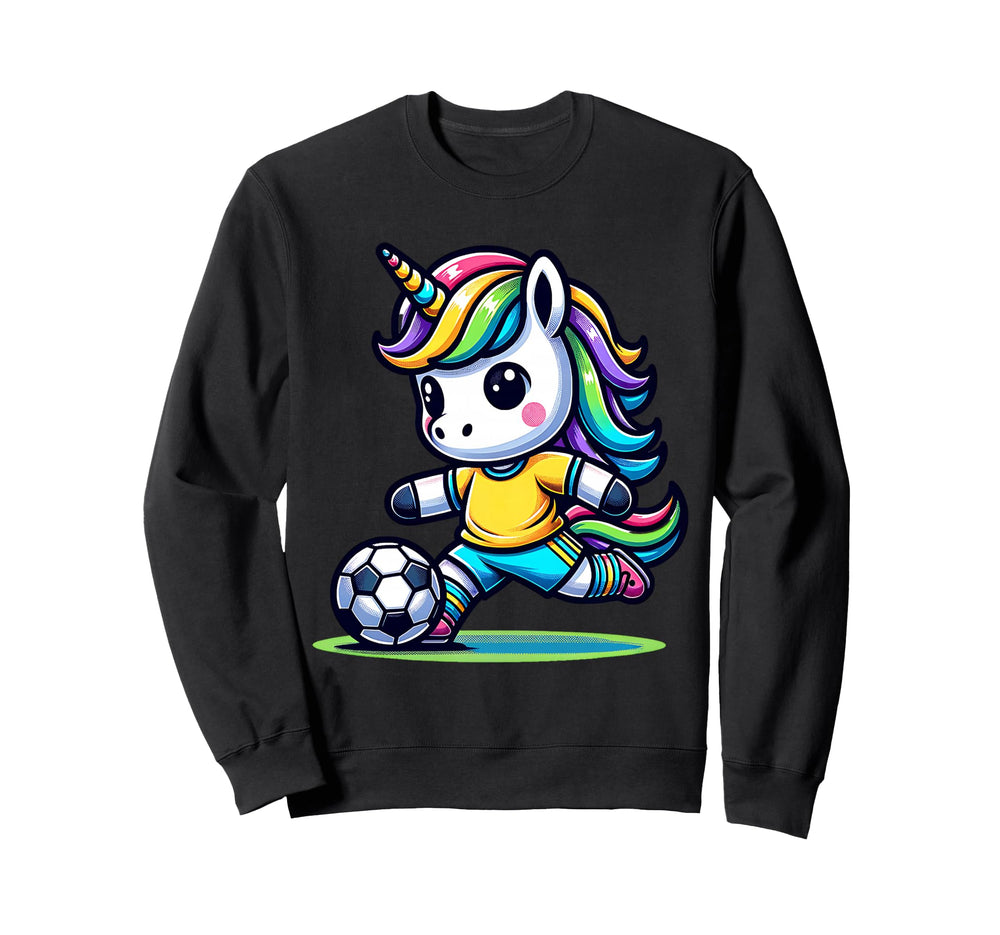 Footballer Unicorn Fans Soccer Team Sweatshirt - Graphic Print Unisex