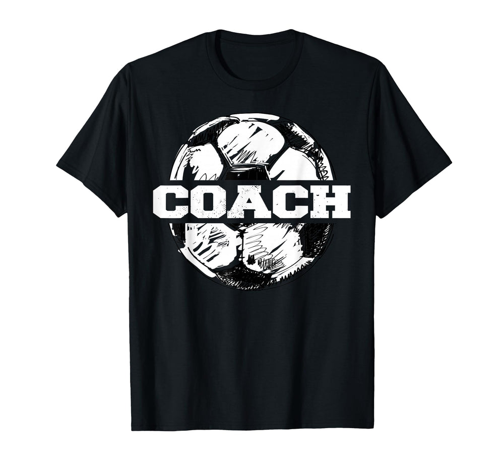 Soccer Coach Soccer Ball Split T-Shirt - Aesthetic Graphic for Adults