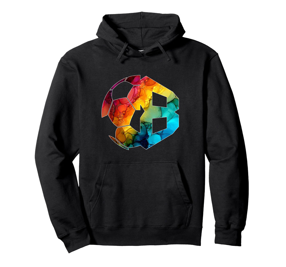 Number 8 Years Soccer 8Th Birthday Hoodie - Novelty Apparel Men Women