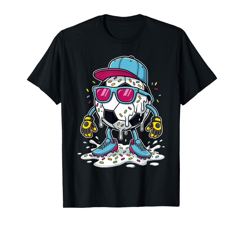 Soccer Ball Melting Ice Cream Drip T-Shirt - Graphic Print Men Women