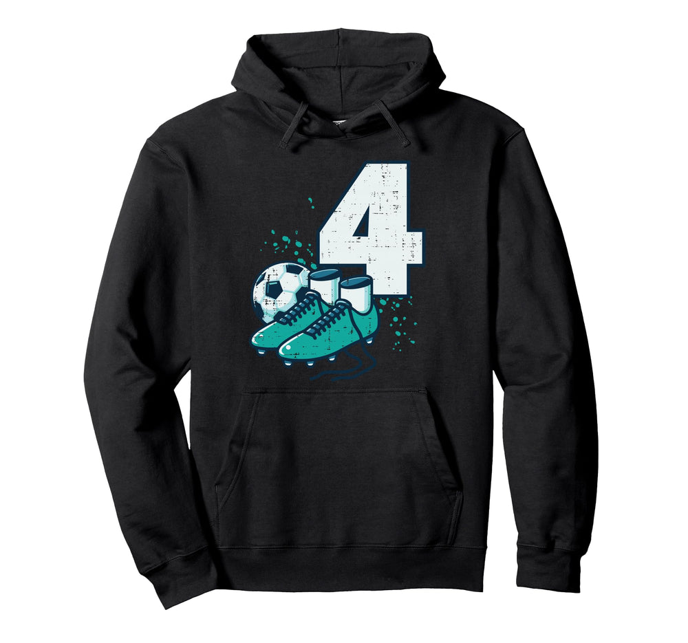 4Th Birthday Soccer Ball Shoes Football Hoodie - Trendy Graphic for Adults