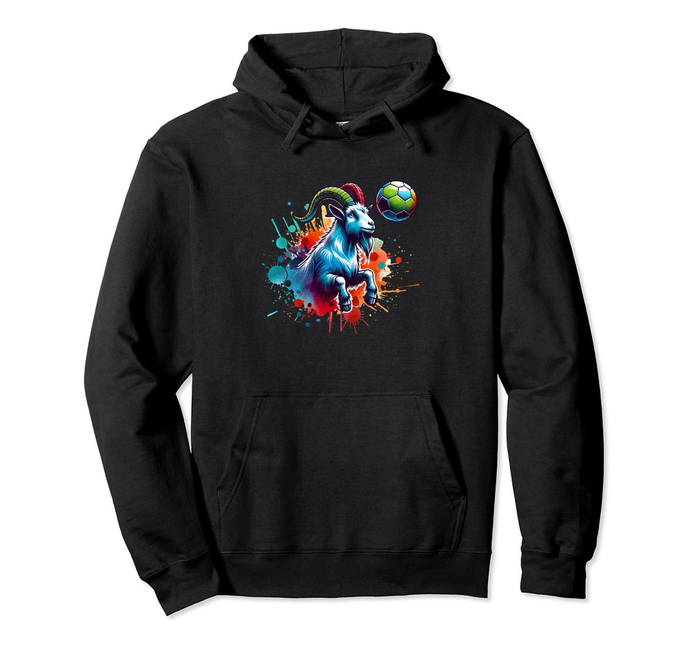 Goat Soccer Champion Player Ball Hoodie - Fun Novelty Design for Adults