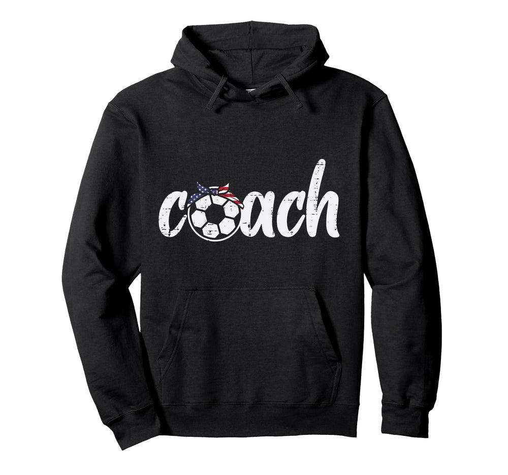 Coach Soccer American Flag Bandana Hoodie - Trendy Graphic Men Women
