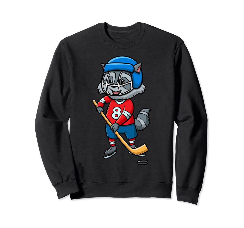 Raccoon Lover Hockey Athlete Sweatshirt - Streetwear Style Men Women