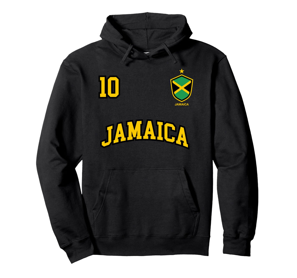 Jamaica Number 10 Soccer Team Sports Hoodie - Trendy Graphic for Adults