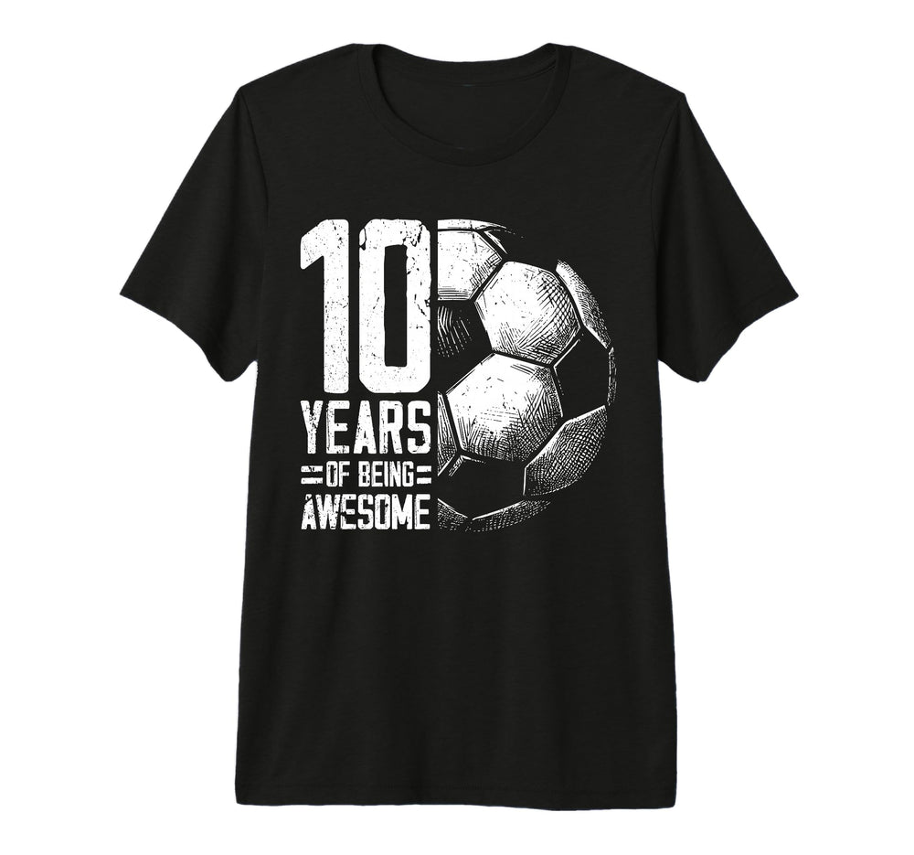 10Th Birthday Soccer Player Football 10 T-Shirt - Unique Graphic Unisex