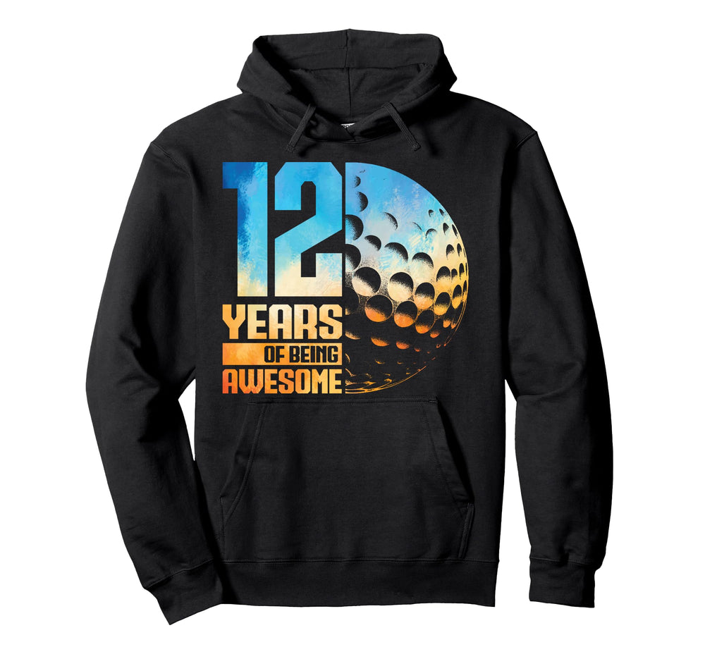 12Th Birthday Golf Player Golf 12 Hoodie - Novelty Apparel for Adults