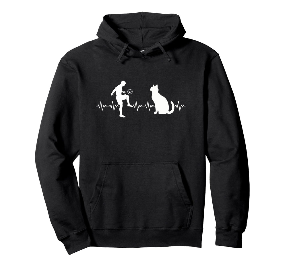 Cat Lover Soccer Player Coach Cat Sports Hoodie - Unique Graphic Men Women