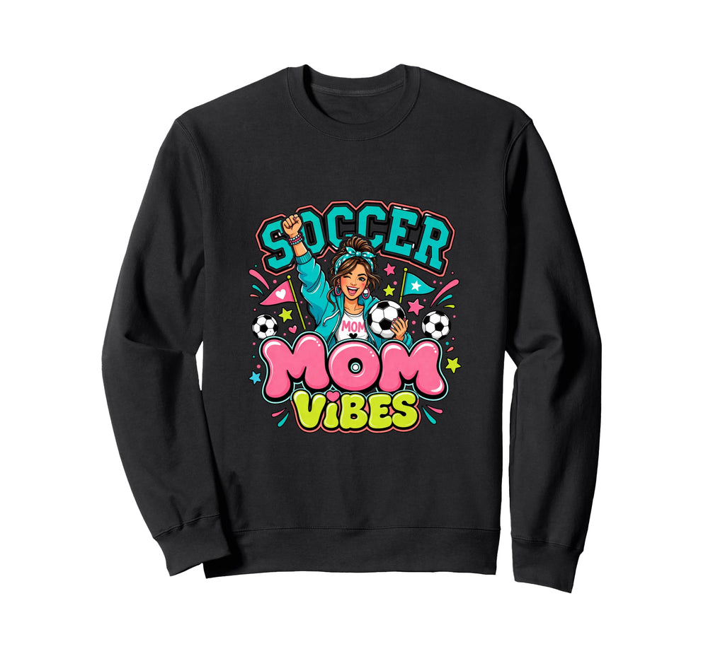 Soccer Mom Vibes Sports Cheer Sweatshirt - Aesthetic Graphic for Adults