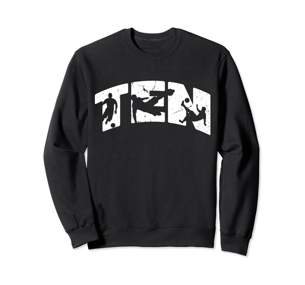10Th Birthday Soccer 10 Years Old Sweatshirt - Trendy Graphic Men Women