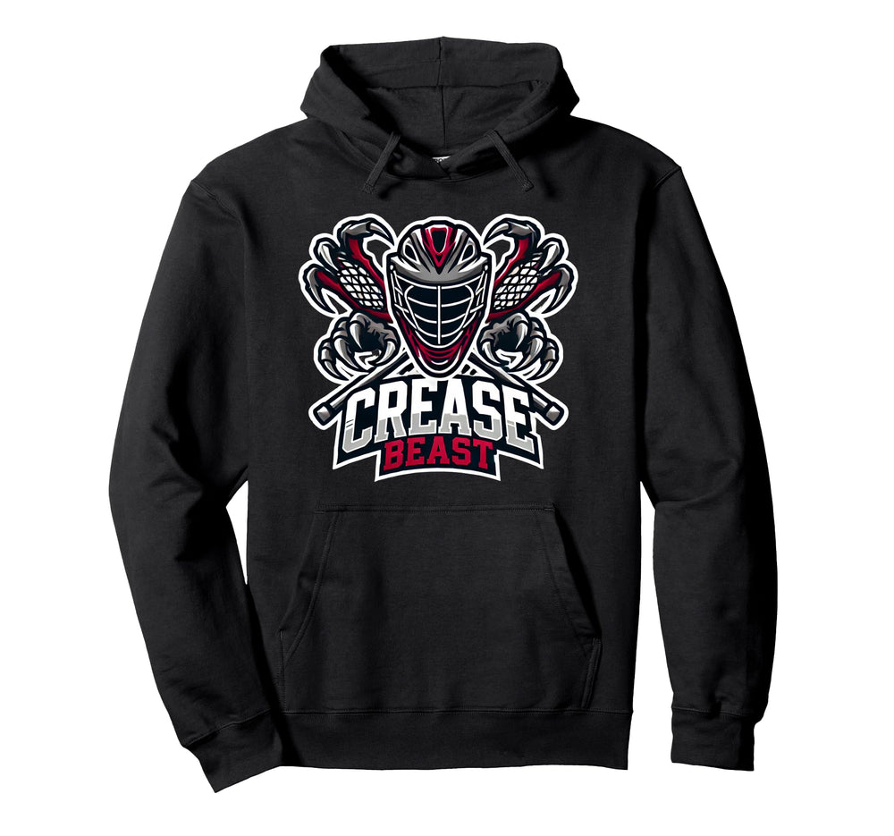 Lacrosse Goalie Crease Beast Funny Wild Hoodie - Trendy Graphic Unisex