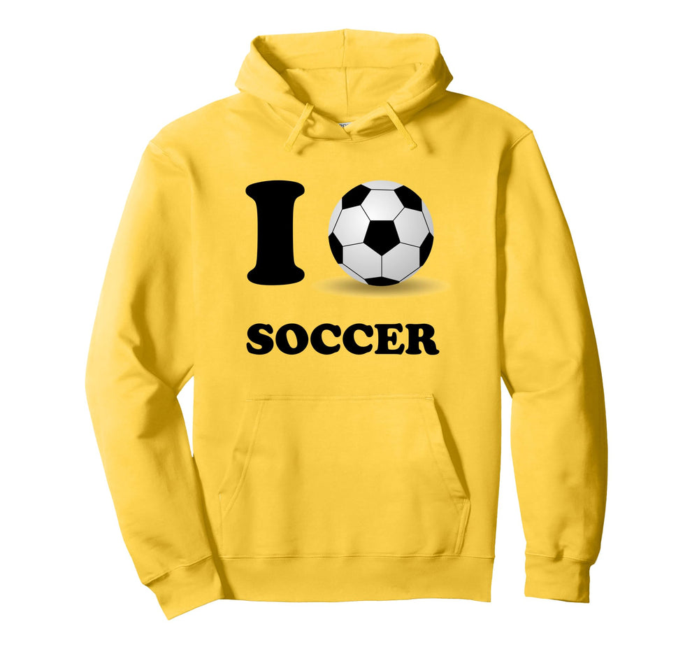 I Love Heart Soccer Ball Futbol Hoodie - Graphic Print for Adults