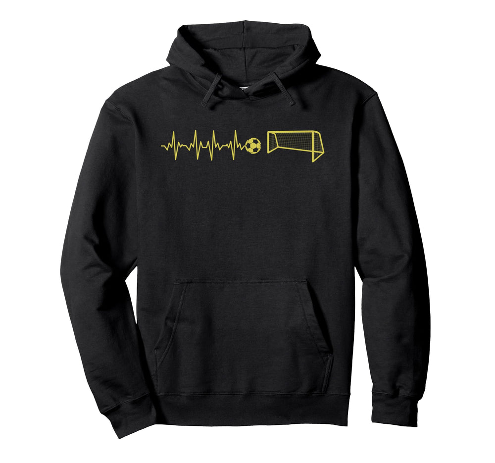 Funny Soccer Heartbeat Ecg Football Hoodie - Novelty Apparel Men Women