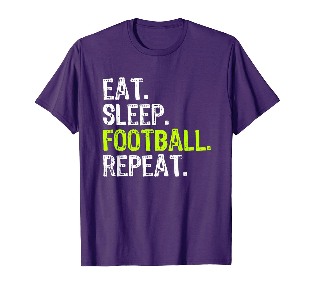 Eat Sleep Football Repeat Player Funny T-Shirt - Custom Art Print Men Women