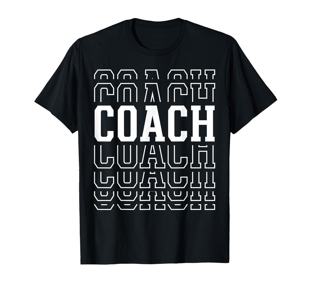 Coach Funny Layered Text Coaching T-Shirt - Trendy Graphic Men Women