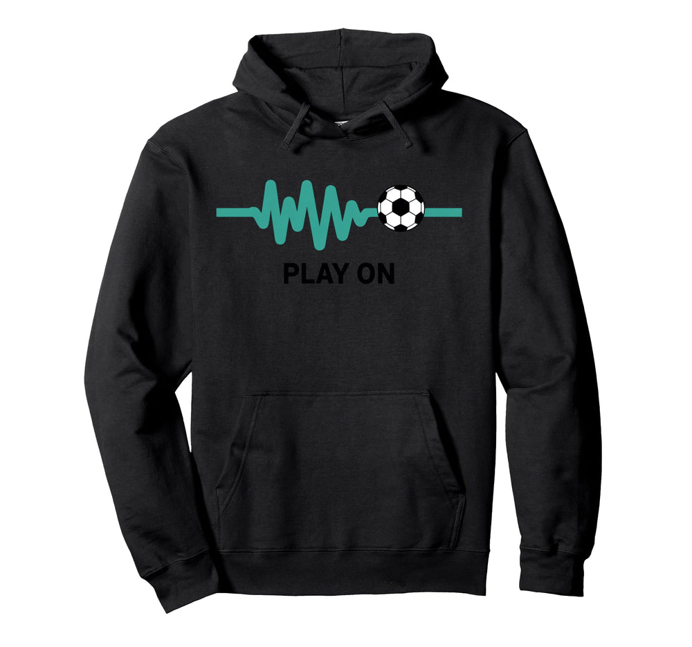 Play Soccer Heartbeat Enthusiast Hoodie - Unique Graphic Unisex