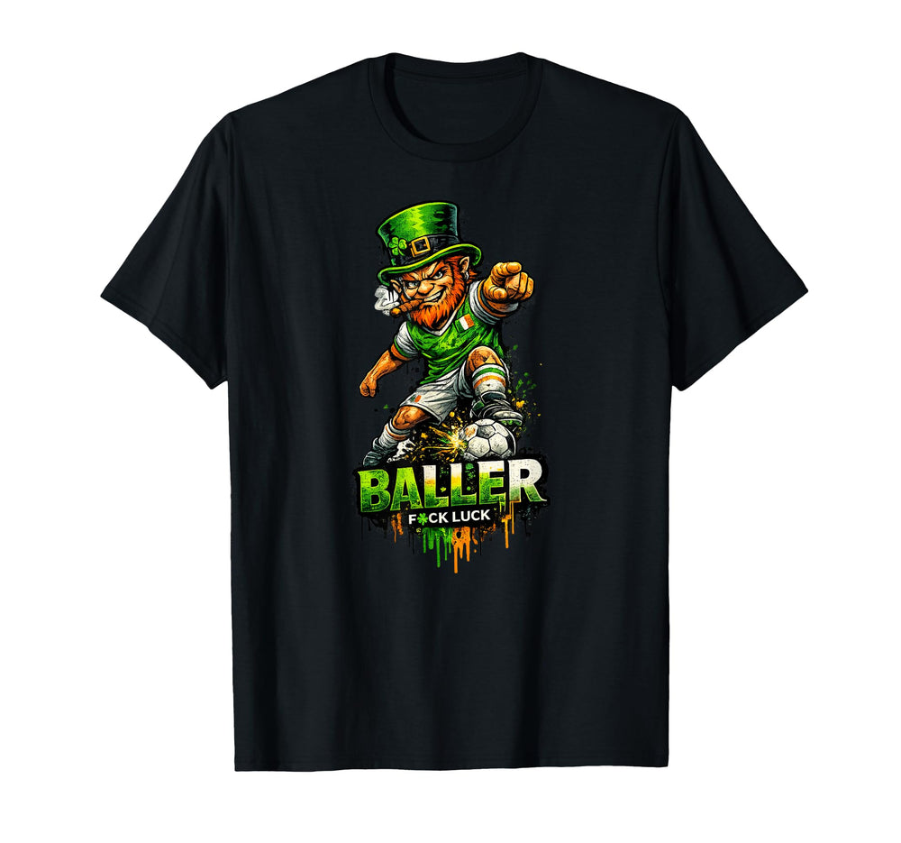 Soccer Leprechaun St Patricks Irish T-Shirt - Streetwear Style for Adults