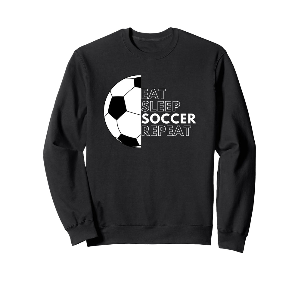 Eat Sleep Soccer Repeat Football Sweatshirt - Minimalist Print Unisex