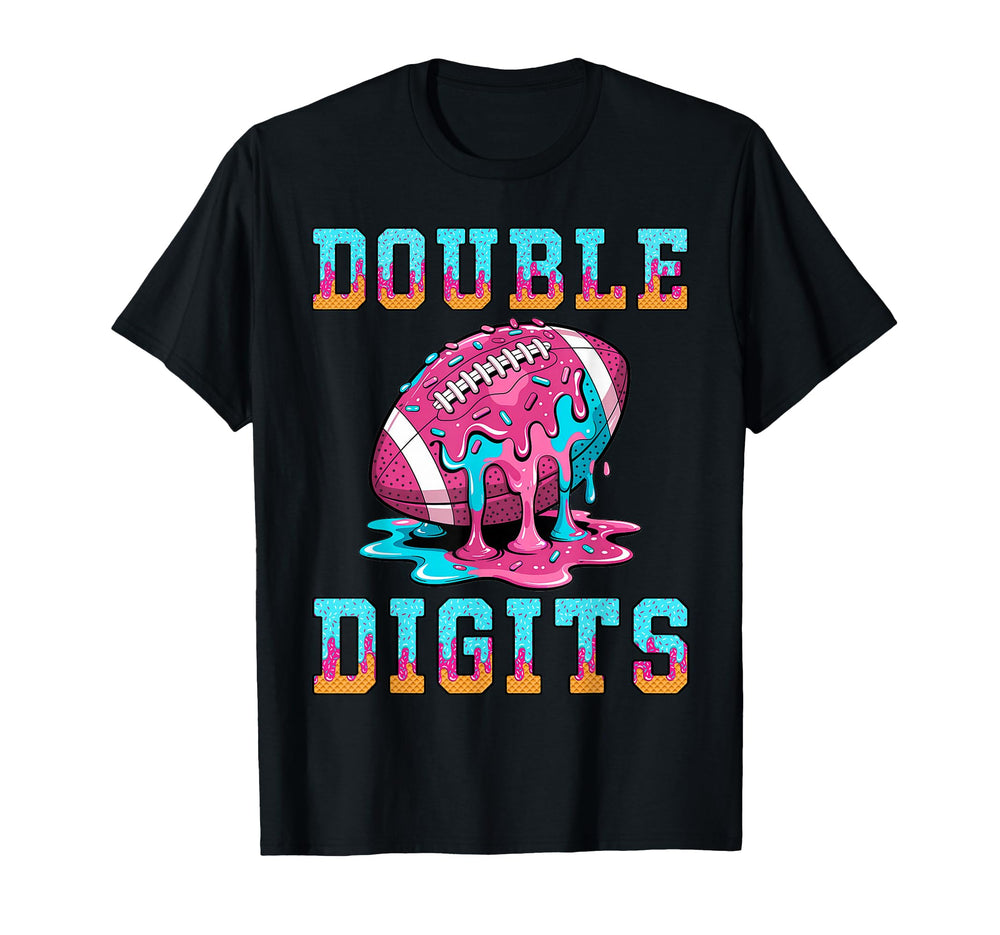 Football 10Th Birthday Double Digits Ice T-Shirt - Trendy Graphic Unisex