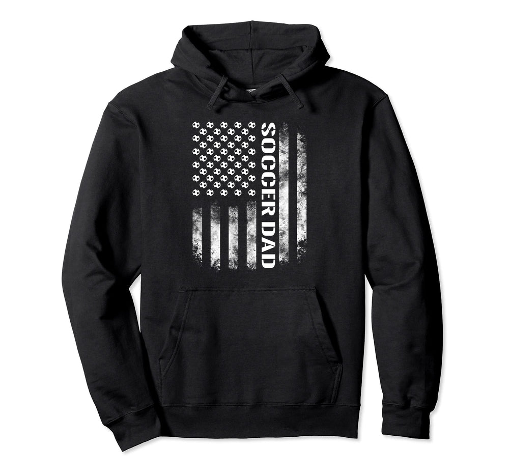 Soccer Dad I Usa Flag Fathers Day Gift Hoodie - Casual Everyday Wear Unisex