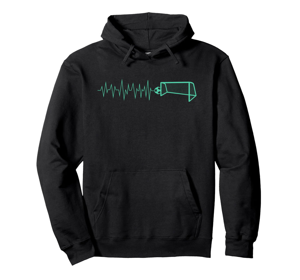 Funny Soccer Heartbeat Ecg Football Goal Hoodie - Custom Art Print Unisex
