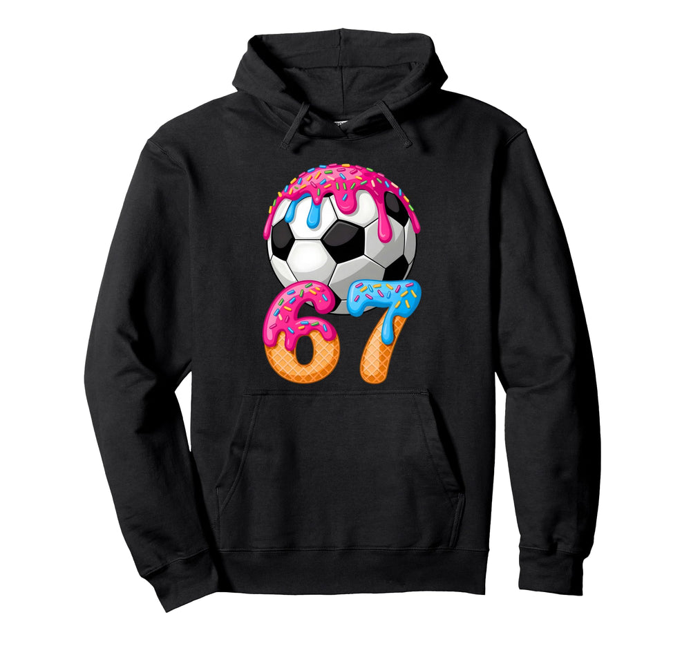Soccer Ball Ice Cream Number Birthday Fun Hoodie - Novelty Apparel Unisex