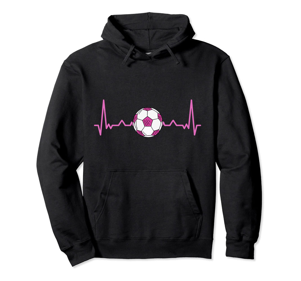 Soccer Heartbeat Hoodie - Custom Art Print Men Women
