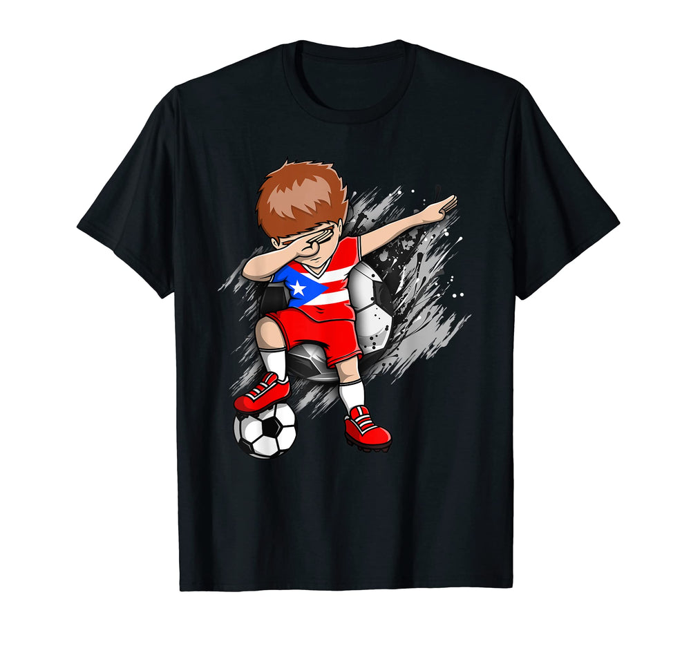 Dabbing Soccer Puerto Rico Fans T-Shirt - Custom Art Print Men Women