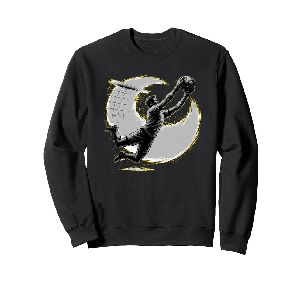 Mens Soccer Goalie Silhouette Sweatshirt - Aesthetic Graphic for Adults