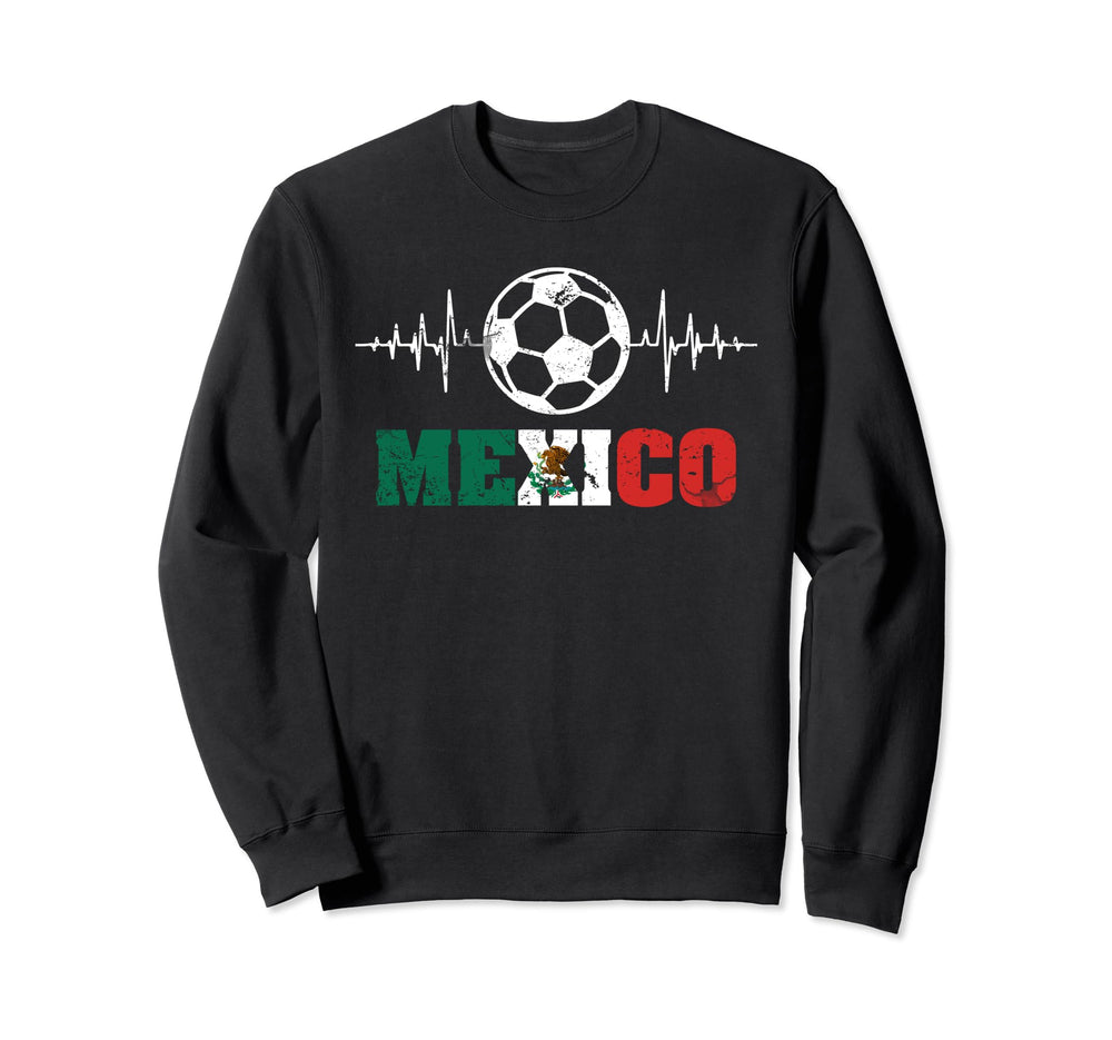 Mexico Russia Heartbeat Soccer Sweatshirt - Novelty Apparel Men Women
