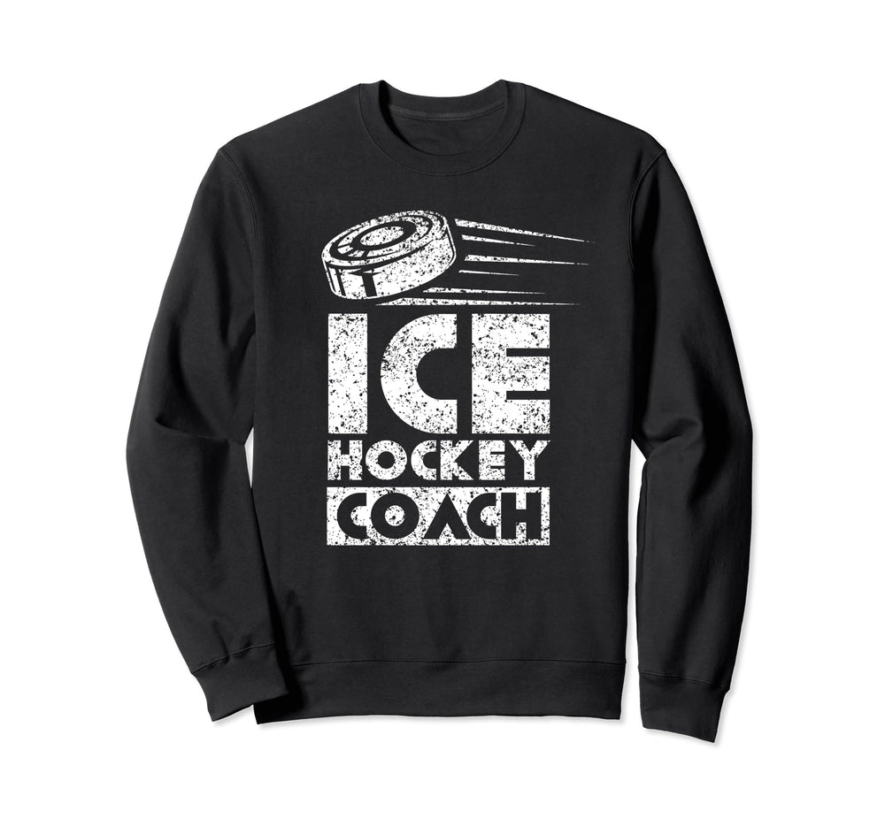 Ice Hockey Coach Lover Puck Team Sweatshirt - Minimalist Print Men Women