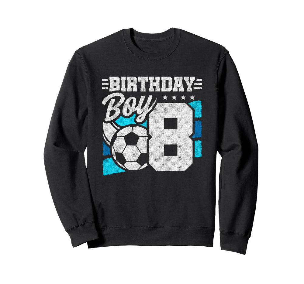 Soccer Birthday Party 8 Year Old Sweatshirt - Minimalist Print for Adults