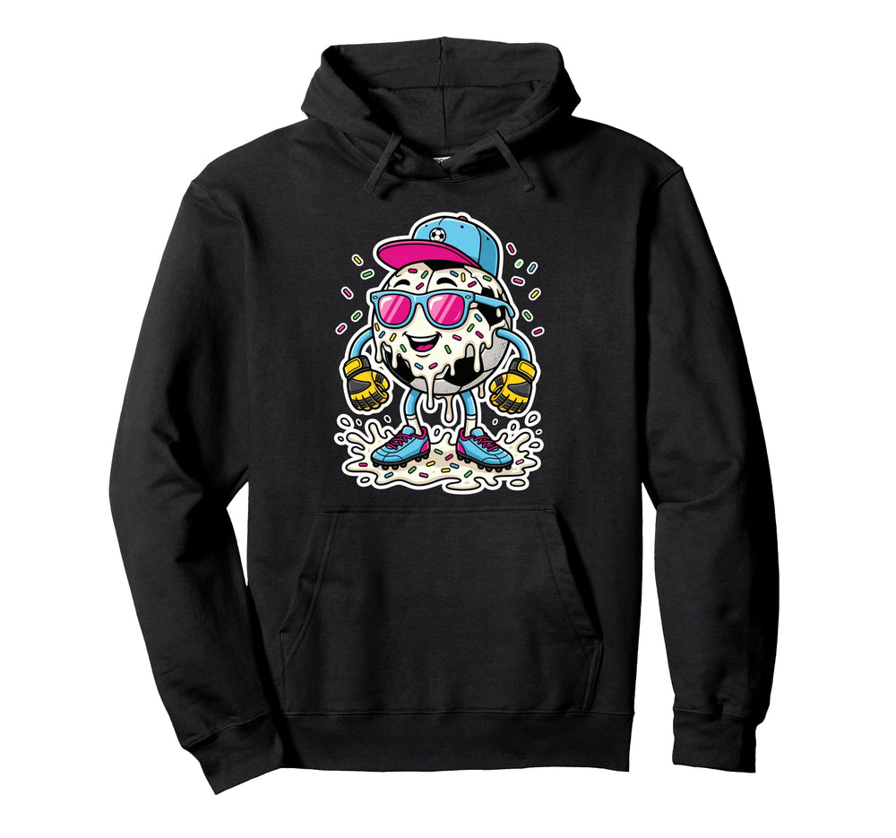 Soccer Ball Melting Ice Cream Drip Hoodie - Fun Novelty Design Men Women