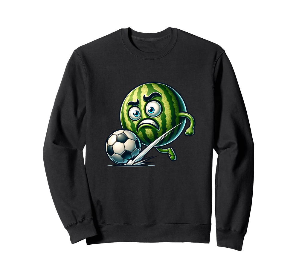 Angry Watermelon Striker Kicking Sweatshirt - Fun Novelty Design Unisex
