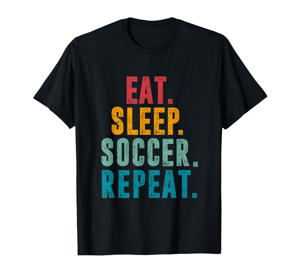 Eat Sleep Soccer Repeat Football Player T-Shirt - Graphic Print for Adults