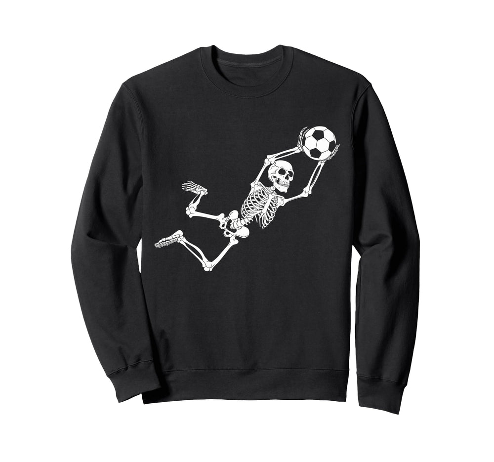 Funny Skeleton Soccer Lovers Spooky Sweatshirt - Fun Novelty Design Unisex