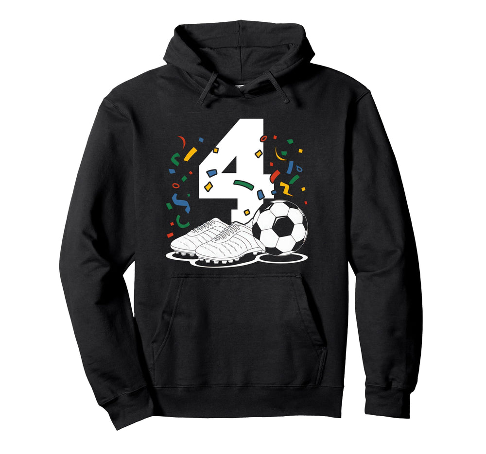4 Soccer Birthday Gift Soccer Fan Sports Hoodie - Graphic Print for Adults