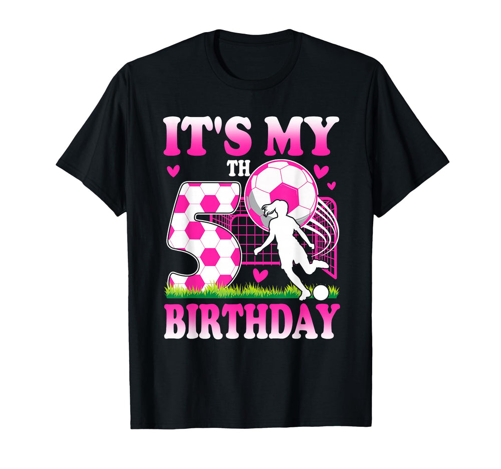 5 Year Old Birthday Soccer Themed T-Shirt - Fun Novelty Design for Adults