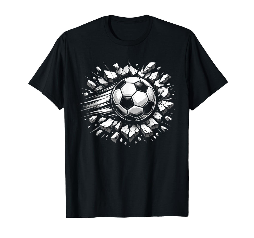 Soccer Ball Smash Power Football Player T-Shirt - Aesthetic Graphic Unisex