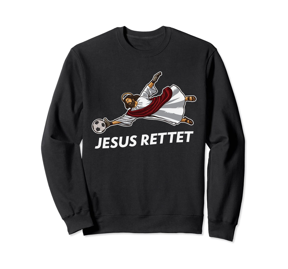 Jesus Rescue Funny Football Jesus Sweatshirt - Custom Art Print for Adults